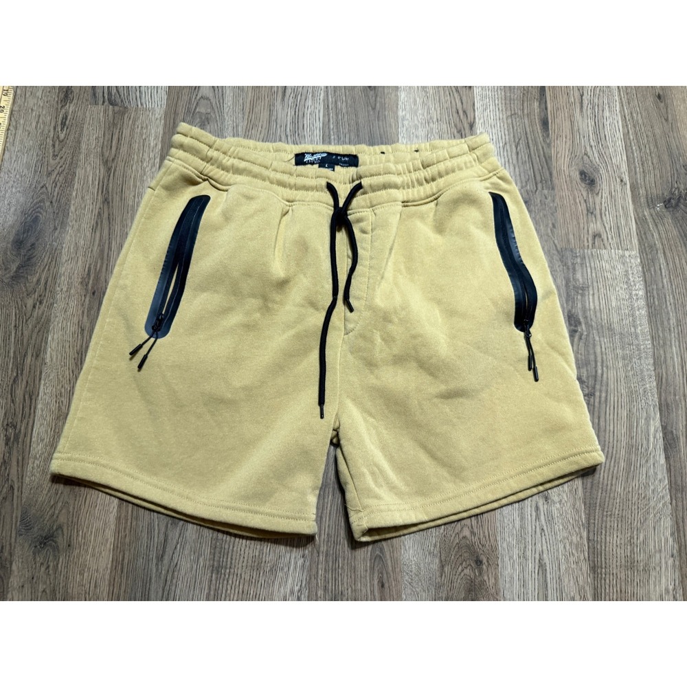 Brooklyn Cloth Shorts Mens Size Large Mustard Yellow Sweat Shorts Casual